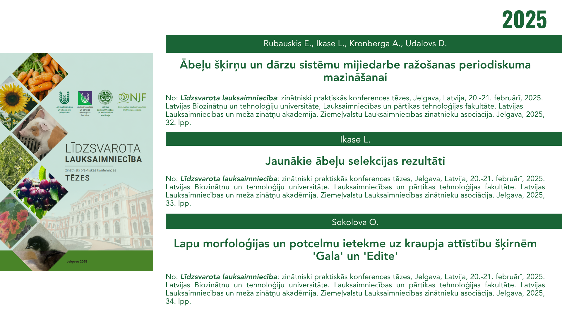 Publikāciju saraksts ar norādēm uz pilnajiem tekstiem