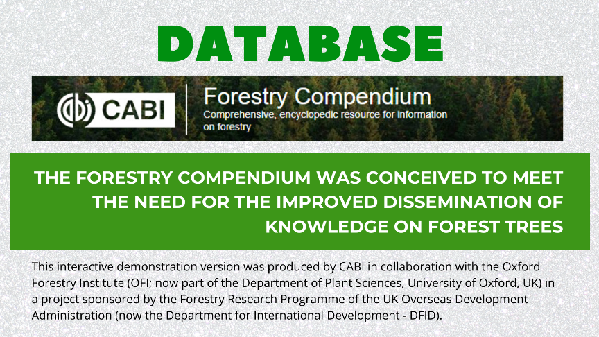 CABI Forestry Compendium Database