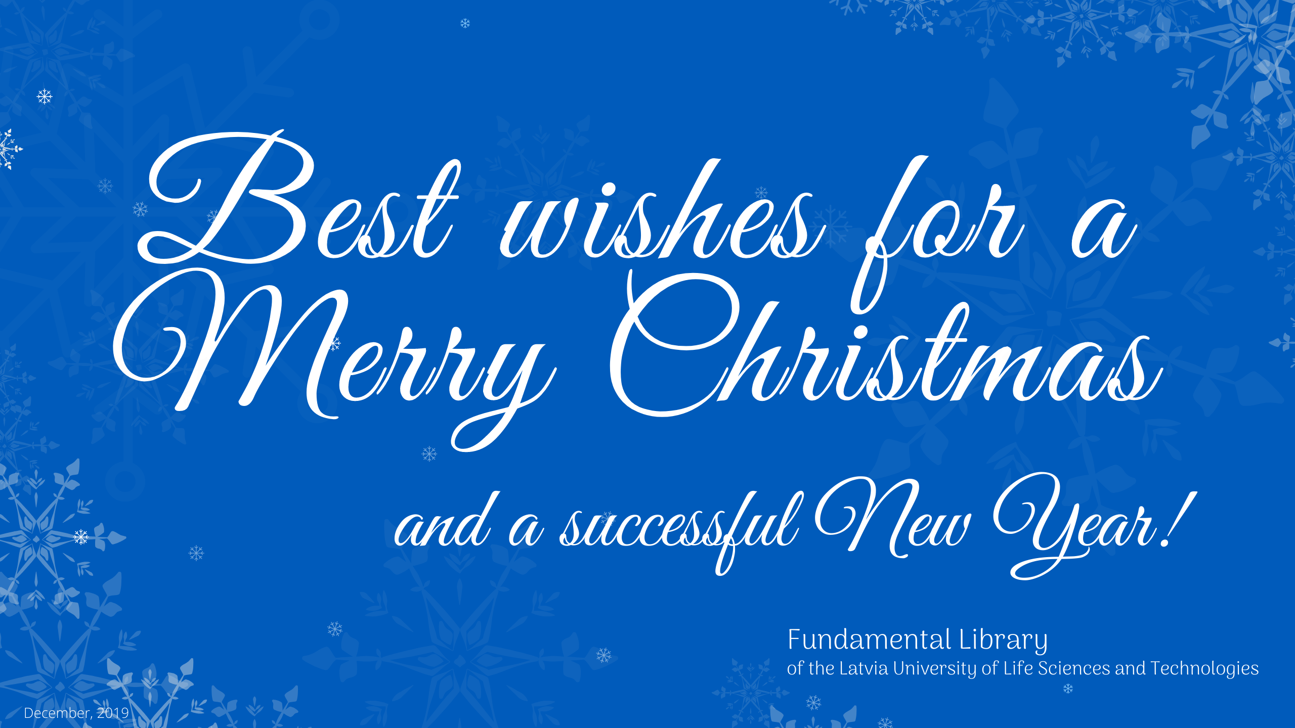 Best wishes for a Merry Christmas and a successful New Year!