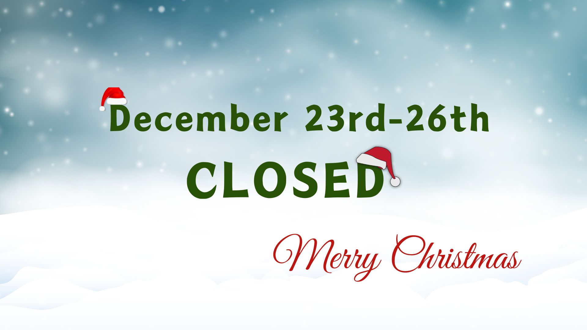 Library Closed for the Christmas Holidays