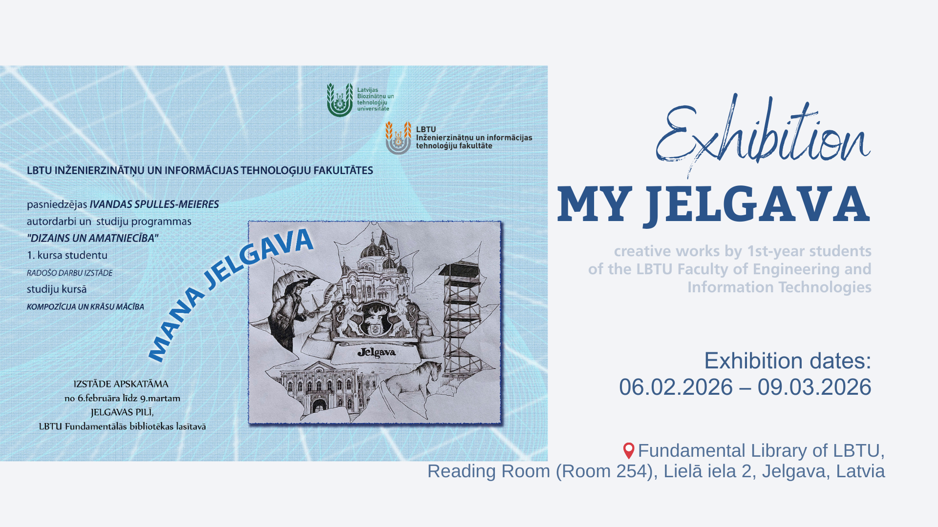 Student exhibition 'Mana Jelgava' on display in the Reading Room until March 9