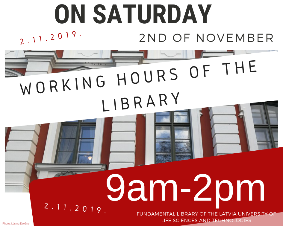 On Saturday 2nd of November our library is open from 9am until 2pm.