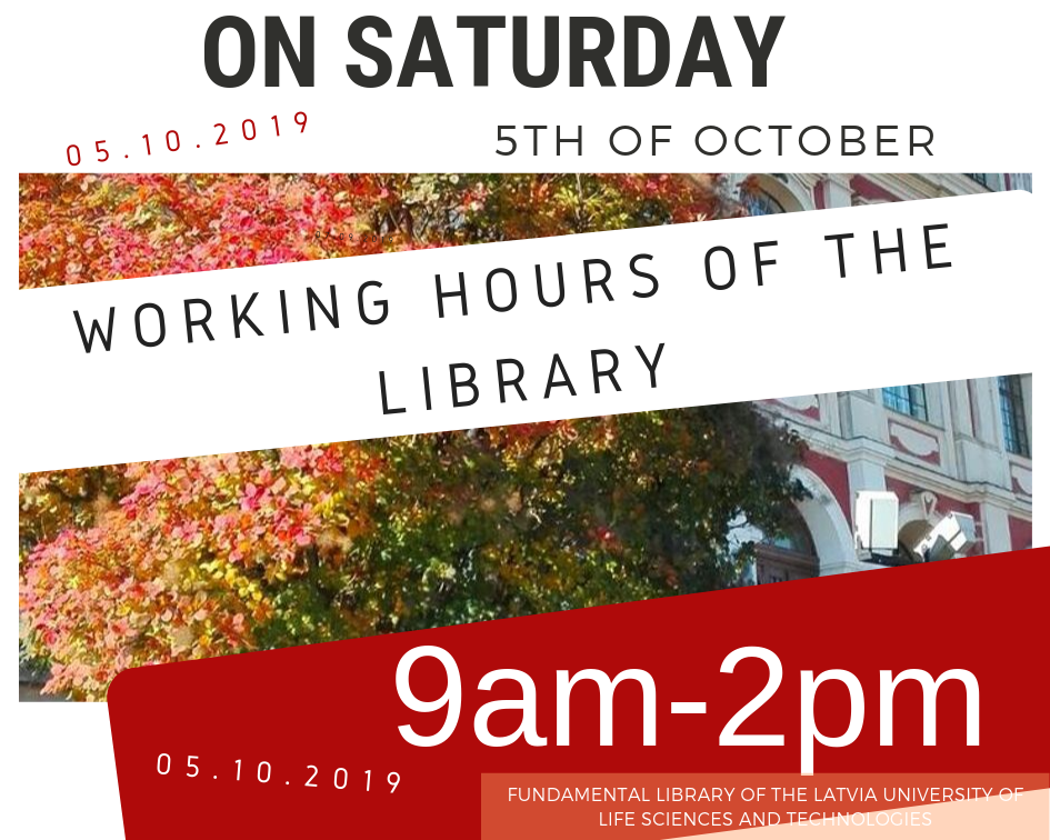 On Saturday 5th of October our library is open from 9am until 2pm.