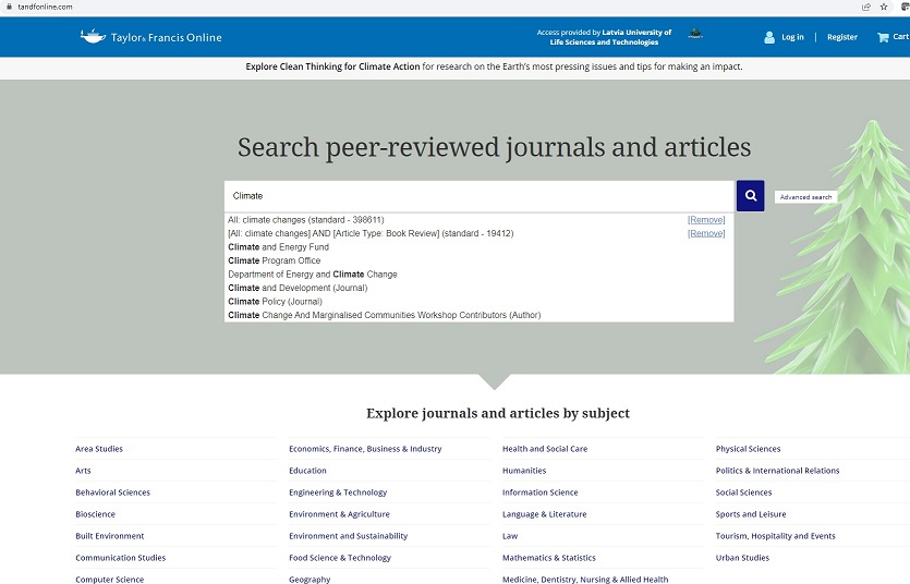 Taylor & Francis Online journals database trial will be available until March 21th, 2022