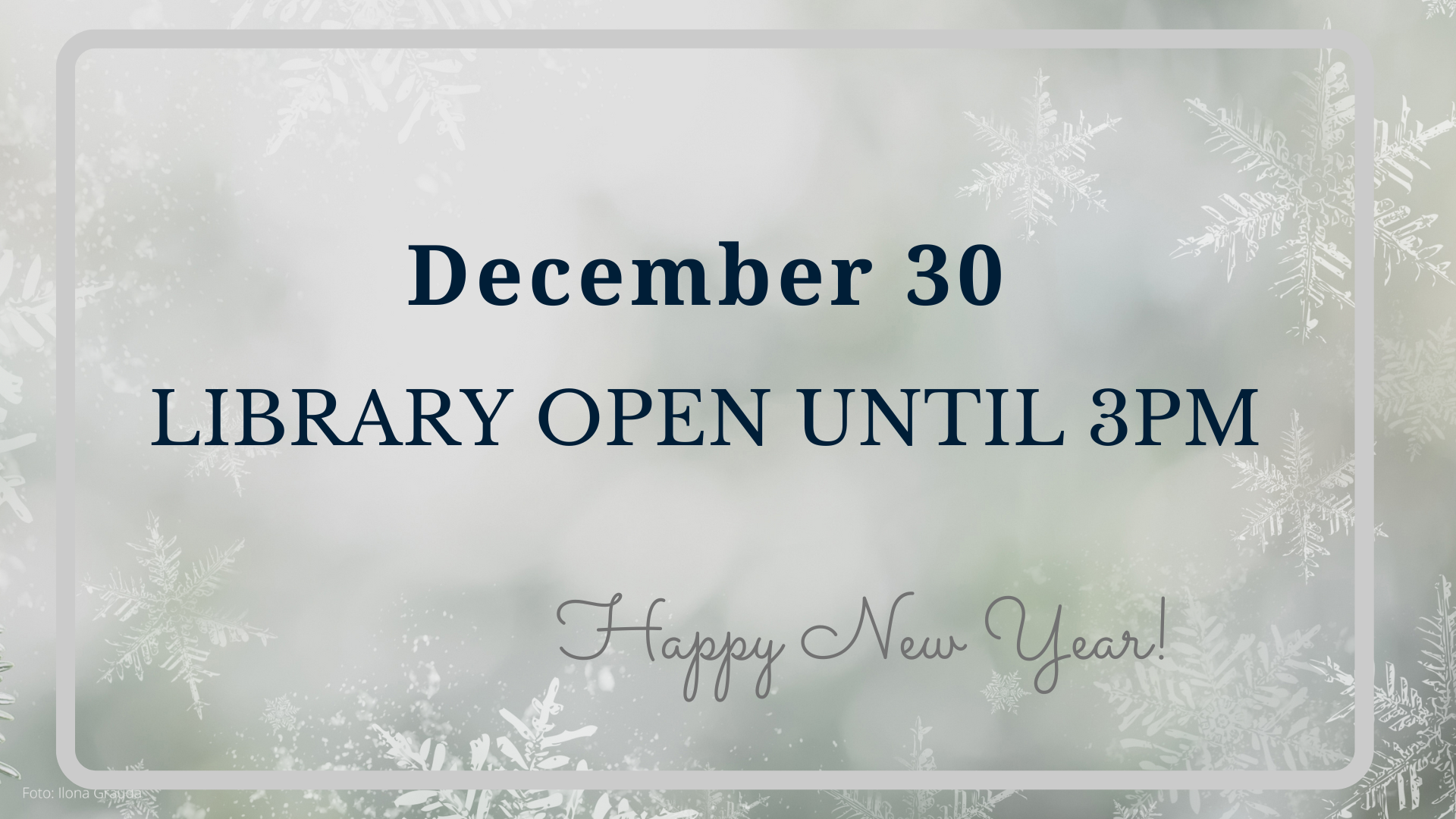 Fundamental Library of the Latvia University of Life Sciences and Technologies on Friday 30 December 2022 working hours 9am-3pm. Happy New Year!