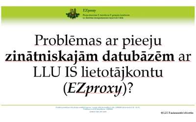 Problēmas ar pieeju zinātniskajām datubāzēm ar LLU IS lietotājkontu (EZproxy)? Risinājums pārlūkprogrammās!