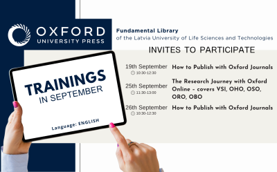 Oxford University Press - trainings in September at Latvia University of Life Sciences and Technologies