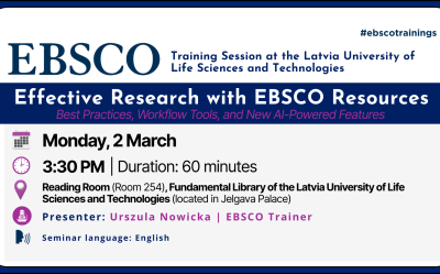 On‑Site Training on EBSCO user interface March 2nd | Latvia University of Life Sciences and Technologies