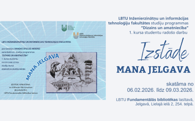 Līdz 9. martam skatāma studiju programmas "Dizains un amatniecība" studentu darbu izstāde "Mana Jelgava"
