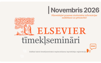 Elsevier (ScienceDirect, Scopus, SciVal) tiešsaistes semināri 2026. gada novembrī LBTU